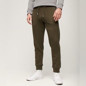 Superdry Mens Essential Logo Army Khaki Athleisure Joggers Size Large